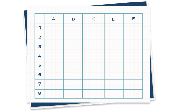 A picture of a printed empty excel grid.